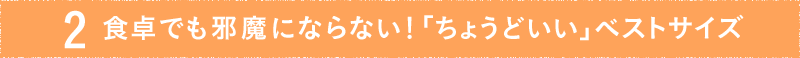 食卓でも邪魔にならない!「ちょうどいい」ベストサイズ