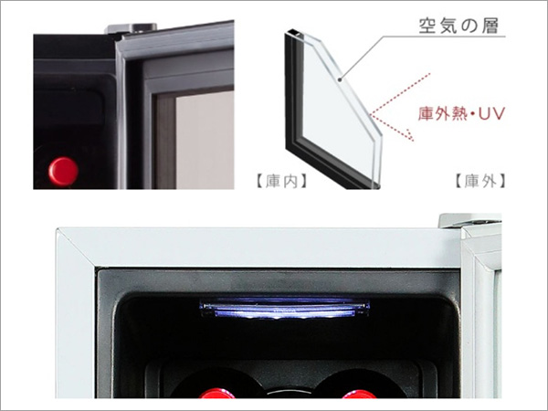 ペアガラスドア・LED庫内灯のイメージ画像