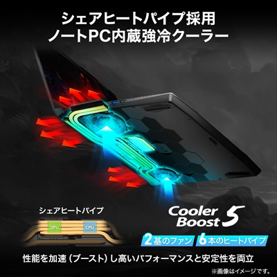シェアヒートパイプ採用 ノートPC内蔵強冷クーラー