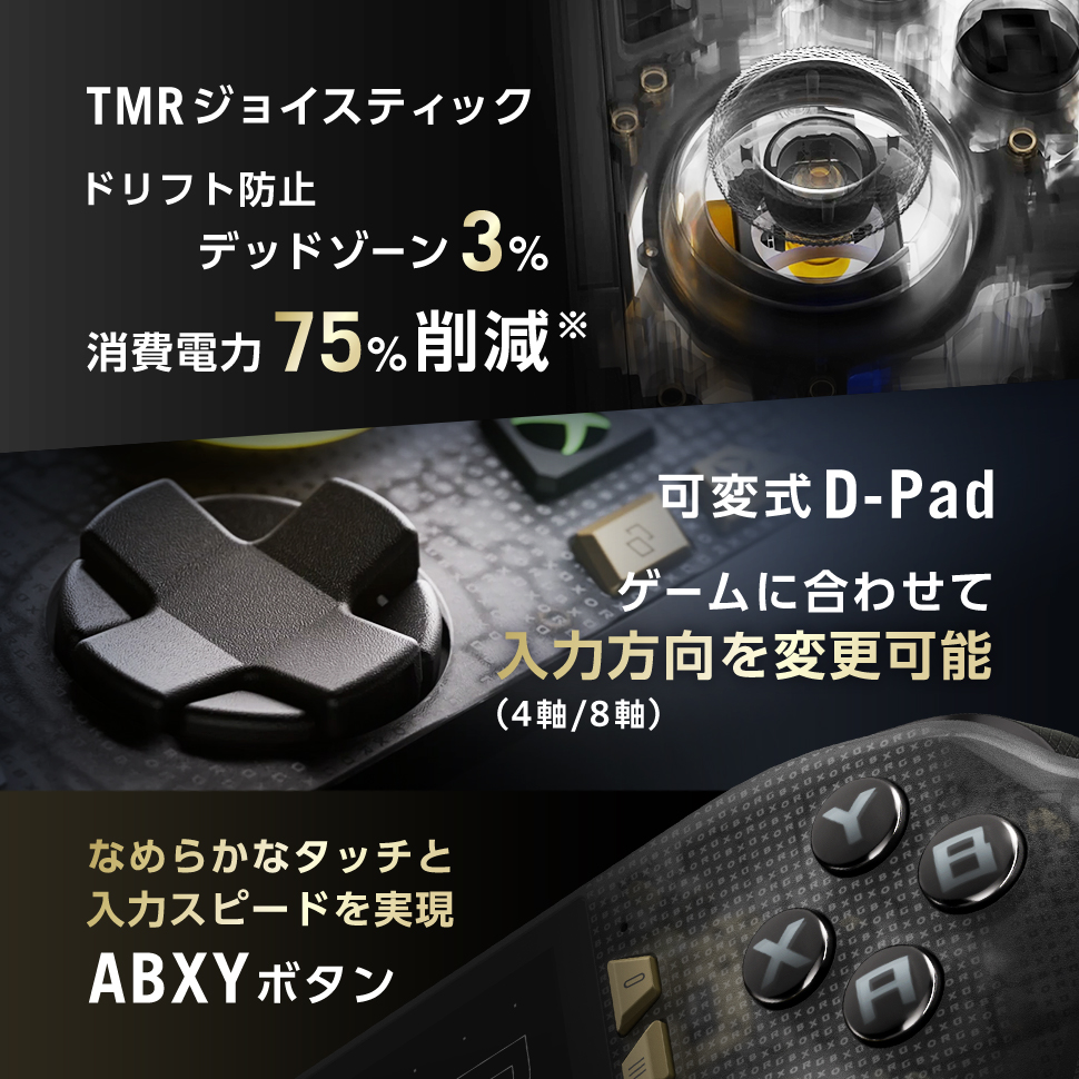 人間工学に基づく操作性ゲーマーの声で進化