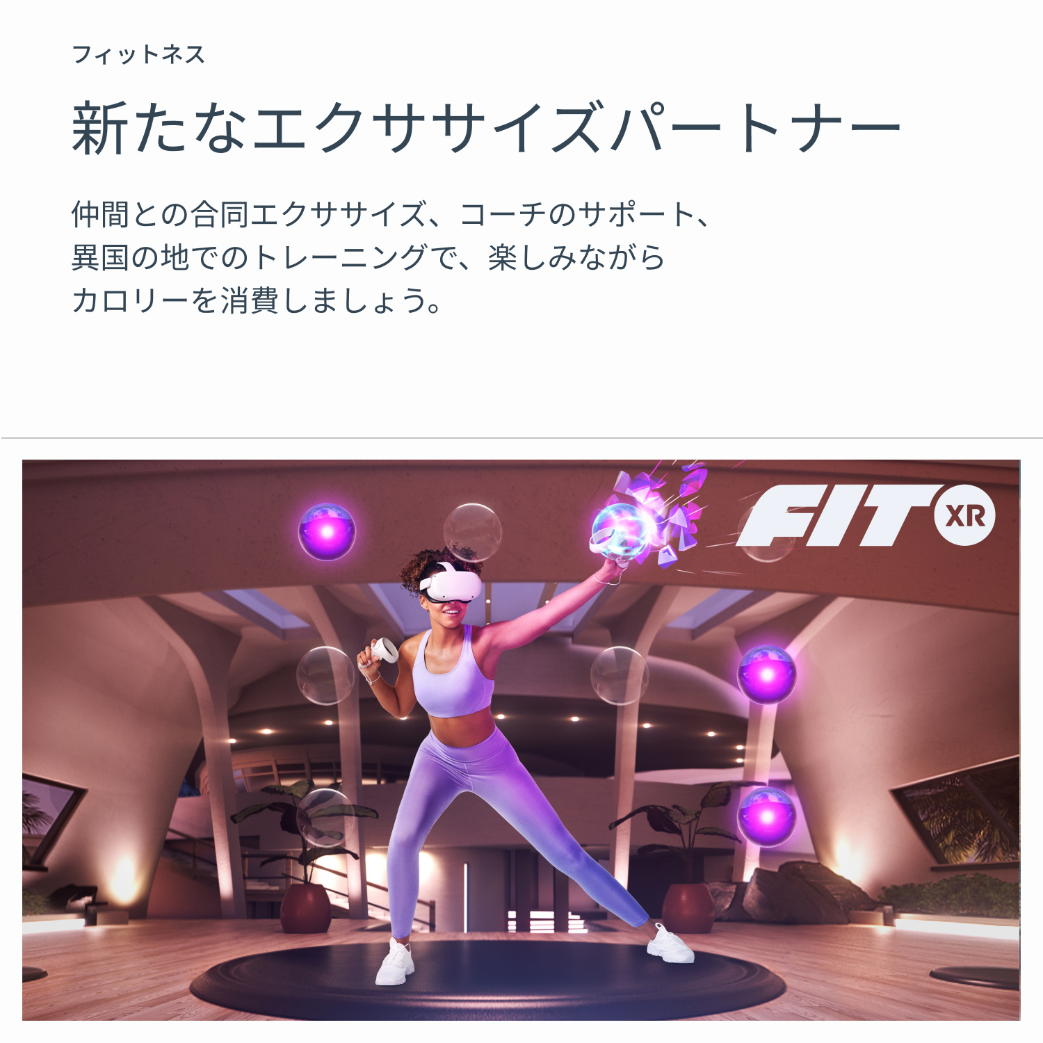 フィットネス　新たなエクササイズパートナー　仲間との合同エクササイズ、コーチのサポート、異国の地でのトレーニングで、楽しみながらカロリーを消費しましょう。