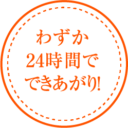 わずか24時間でできあがり!
