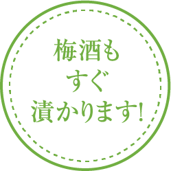 梅酒もすぐ漬かります!