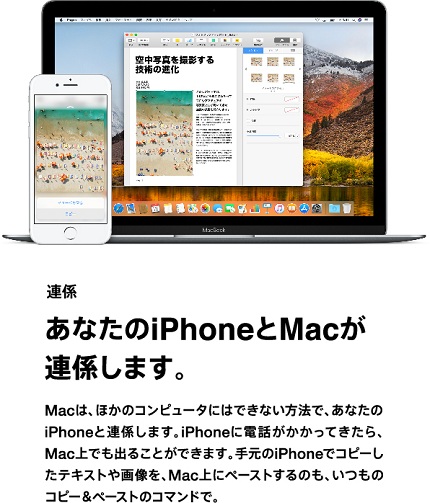 連係 あなたのiPhoneとMacが連携