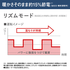 ダイキン 遠赤外線暖房機 セラムヒート マットホワイト ERFT116AS-W-イメージ10