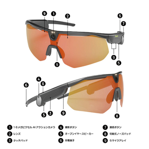 BleeqUp カメラ付きAIスポーツグラス 黒 CGQ542A0-イメージ11