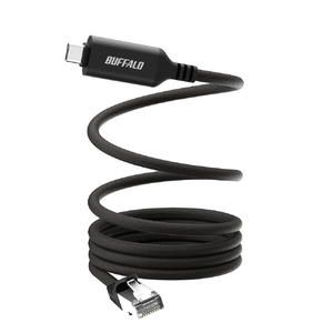 バッファロー USB-C to GigaLANアダプターケーブル(マグネット結束モデル)(1m) ブラック LUAMC-U3CG10BK-イメージ6