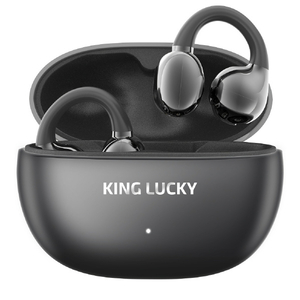KINGLUCKY オープンイヤー型(空気伝導)完全ワイヤレスイヤホン i239 ブラック I239BK-イメージ1