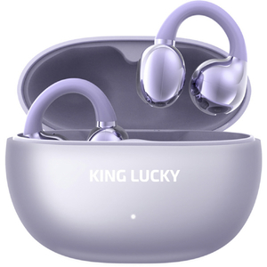KINGLUCKY オープンイヤー型(空気伝導)完全ワイヤレスイヤホン i239 パープル I239PR-イメージ1