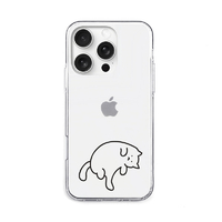 AKAN iPhone 16 Pro用ソフトクリアケース 猫ちゃんはグルーミング中 AK27022I16PR