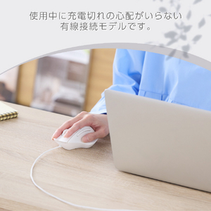 エレコム 有線接続Mサイズマウス“SHELLPHA”チルト機能付き7ボタン ホワイト M-SH30UBSKWH-イメージ5