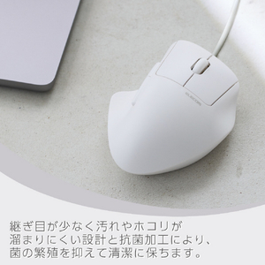 エレコム 有線接続Mサイズマウス“SHELLPHA”チルト機能付き7ボタン ホワイト M-SH30UBSKWH-イメージ6