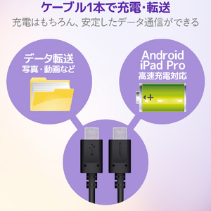 エレコム USB2．0ケーブル(C-C、PD対応) 1．0m ブラック MPA-CC10PNBK-イメージ7