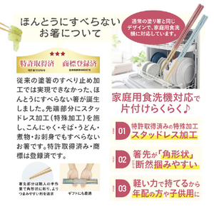 藤栄 ほんとうにすべらないお箸HSRー102 シンプルナチュラルBL ｽﾍﾞﾗﾅｲｵﾊｼHSR102ﾅﾁﾕﾗﾙBL-イメージ3