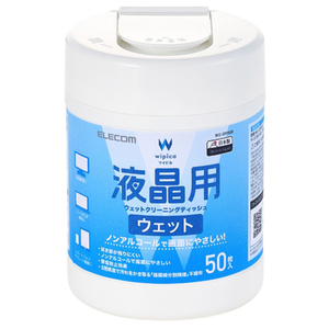 エレコム 液晶用ウェットクリーニングティッシュ/ボトル(50枚入) WC-DP50B-イメージ1