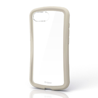 エレコム iPhone 17e/16e用 Grippy ハイブリッドケース フレームカラー メタルステッカー付 グレージュ PM-A26SGRPFCGB