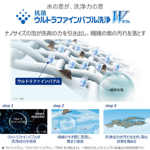 東芝 全自動洗濯機(インバーター洗濯機) ZABOON グランホワイト AW-8DPB6(W)-イメージ3