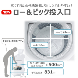 東芝 全自動洗濯機(インバーター洗濯機) ZABOON グランホワイト AW-8DPB6(W)-イメージ7