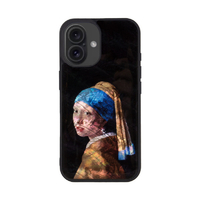 ikins iPhone 16用天然貝ケース 真珠の耳飾りの少女 I27089I16