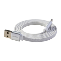エルパ マグネットUSBケーブル フラット形状 27W 1m AtoC ホワイト MCA-FAC1027(WH)