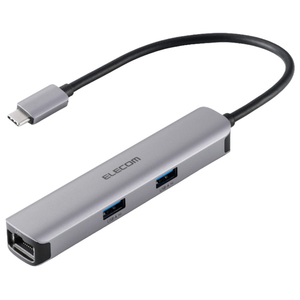 エレコム 5in1 USB Type-C(TM)ドッキングステーション/アルミモデル シルバー DST-052BPSV-イメージ1
