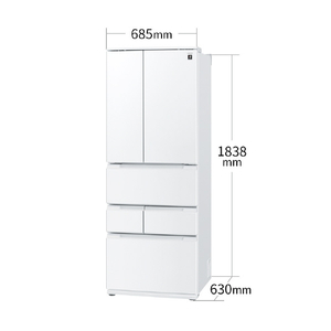 SHARP 【フレンチドア】505L 冷蔵庫 FiT63cmシリーズ冷蔵庫 ブラストホワイト SJ-MF51R-W-イメージ2