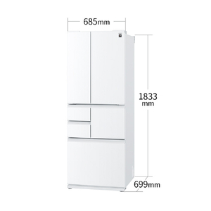 SHARP 【フレンチドア】502L 冷蔵庫 プラズマクラスター冷蔵庫 ブラストホワイト SJ-FF50R-W-イメージ2