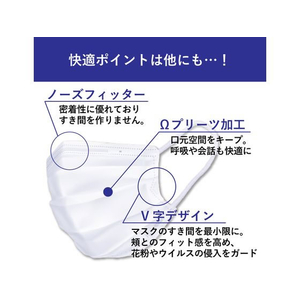アイリスオーヤマ プリーツマスク ゆったり大きめサイズ ホワイト 65枚入 FCT6936-イメージ5