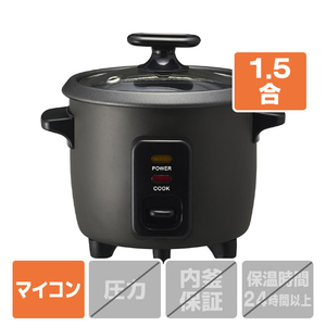 ドウシシャ コンパクト炊飯器 ブラック RCZ-021BK-イメージ1