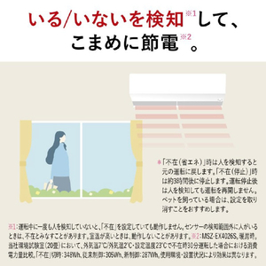 三菱電機 「工事代金別」 6畳 フィルター自動清掃 エアコン e angle select 霧ヶ峰 Rシリーズ MSZ-EX2226E6-Wｾｯﾄ-イメージ8