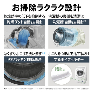 SHARP 【右開き】11kgドラム式洗濯乾燥機 ホワイト系 ES-11K1-WR-イメージ7