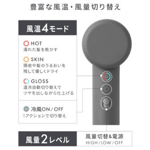 SALONIA スムースシャインスマートドライヤー グレー KSAL25120-GR-イメージ7