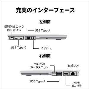 富士通 14型WUXGA/SnapdragonX/Qualcomm Adreno GPU/メモリ16GB/約512GB SSD/WiFi 7 FMV Note U シルバーホワイト FMVUQSL1WA-イメージ5