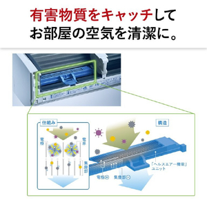 三菱電機 「工事代金別」 14畳 フィルター自動清掃 エアコン e angle select 霧ヶ峰 Rシリーズ MSZ-EX4026E6S-Wｾｯﾄ-イメージ9