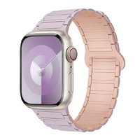 GAACAL Apple Watch 1-11/SE1-3 38/40/41/42(10-11)mm 防水のマグネット式シリコンバンド パープル W00563MA