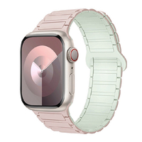 GAACAL Apple Watch 1-11/SE1-3/Ultra1-3 42(1-3)/44/45/46/49mm 防水のマグネット式シリコンバンド ピンク W00563PB