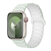 GAACAL Apple Watch 1-11/SE1-3/Ultra1-3 42(1-3)/44/45/46/49mm 防水のマグネット式シリコンバンド ミントグリーン W00563MBB