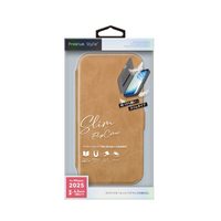 PGA iPhone 17用スリムフリップカバー キャメル PG-25AFP08BE