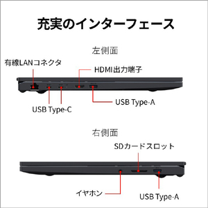 富士通 16型WUXGA/Ryzen AI 7/Radeon 840M/メモリ16GB/約512GB SSD/WiFi 7 FMV Note A コールブラック FMVA79L1BA-イメージ5