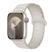 GAACAL Apple Watch 1-11/SE1-3 38/40/41/42(10-11)mm 防水のマグネット式シリコンバンド シャンパンゴールド W00563SGA
