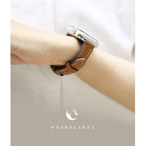 WEARPLANET Apple Watch 49/46/45/44/42mm用Slim Line クラシック本革バンド カリプソピンク WP23143AW-イメージ5