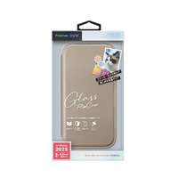PGA iPhone 17用ガラスフリップケース ベージュ PG-25AGF02BE