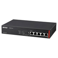 ＢＵＦＦＡＬＯ PoE給電 Gigaスイッチ 5ポート BS-GU21Pシリーズ ブラック BS-GU2105P