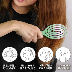 e angle 乾かしやすいヘアブラシ ホワイト ANGT-HBR-26-12-W-イメージ2