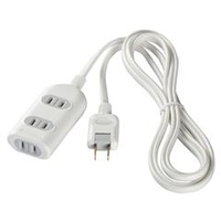 BUFFALO 2ピン式電源タップ 雷サージ防止付(3個口・1m) ホワイト BSTAPSG2310WH