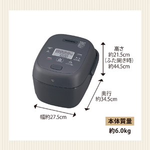 象印 圧力IH炊飯ジャー極め炊き(5．5合) e angle select ブラック NW-BH10E5-BA-イメージ9