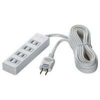 BUFFALO 2ピン式電源タップ 雷サージ防止付(4個口・3m) ホワイト BSTAPSG2430WH