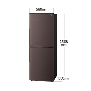 SHARP 【右開き】280L 2ドア冷蔵庫 アコールブラウン SJ-PD28R-T-イメージ2