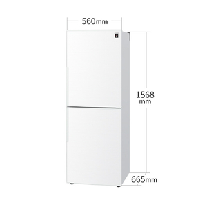 SHARP 【右開き】280L 2ドア冷蔵庫 アコールホワイト SJ-PD28R-W-イメージ2