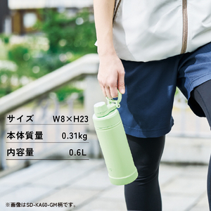 象印 ステンレスクールボトル(0.6L) ミスティグレー SD-KA60-HM-イメージ10
